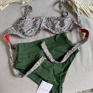 Palm bikini top and bottoms